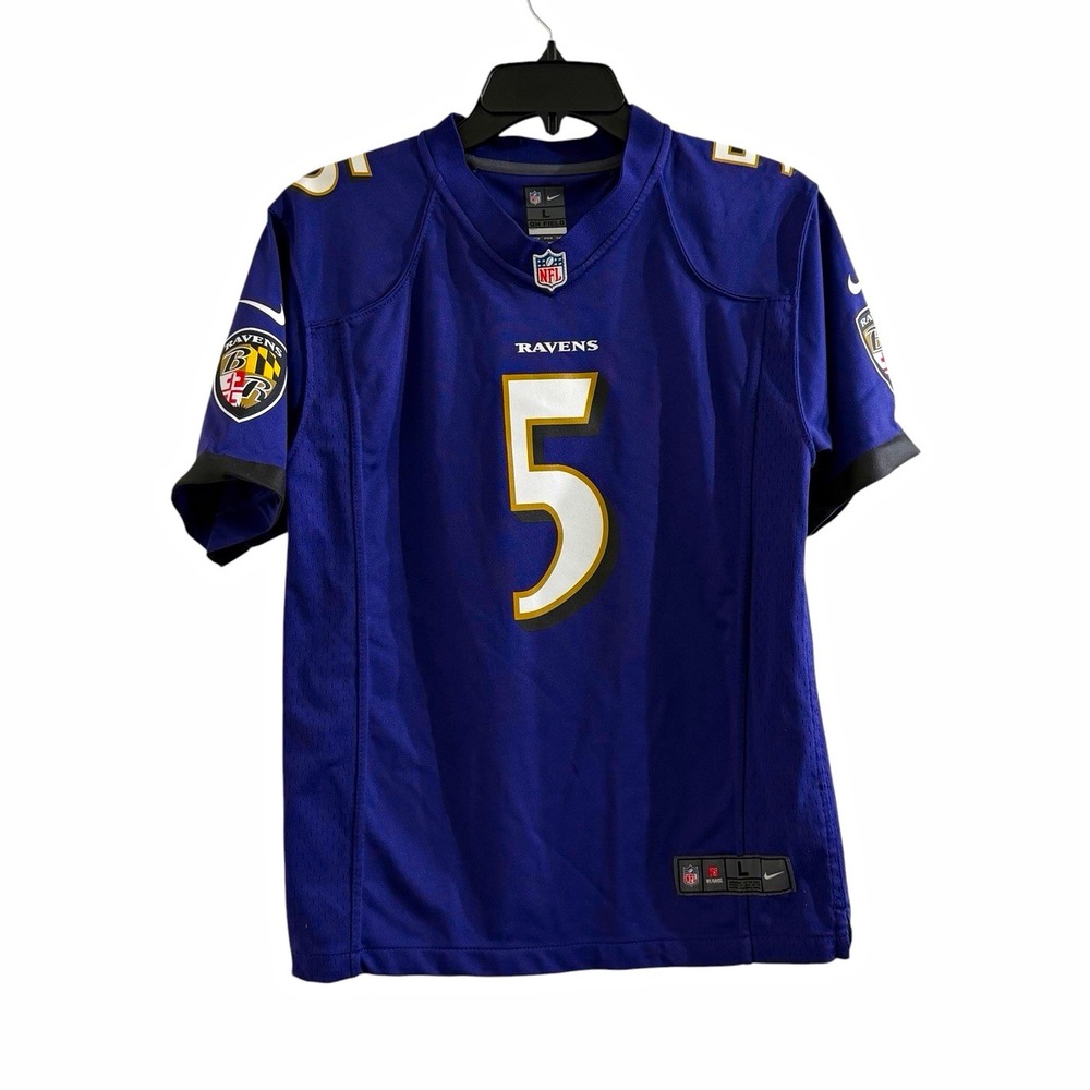 Nike Baltimore Ravens Joe Flacco #5 Youth Jersey Size L Purple NFL Football